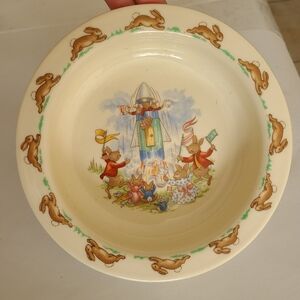 Vintage Royal Doulton Bunnykins Rocket Launch 6" Collectible Bone China Bowl